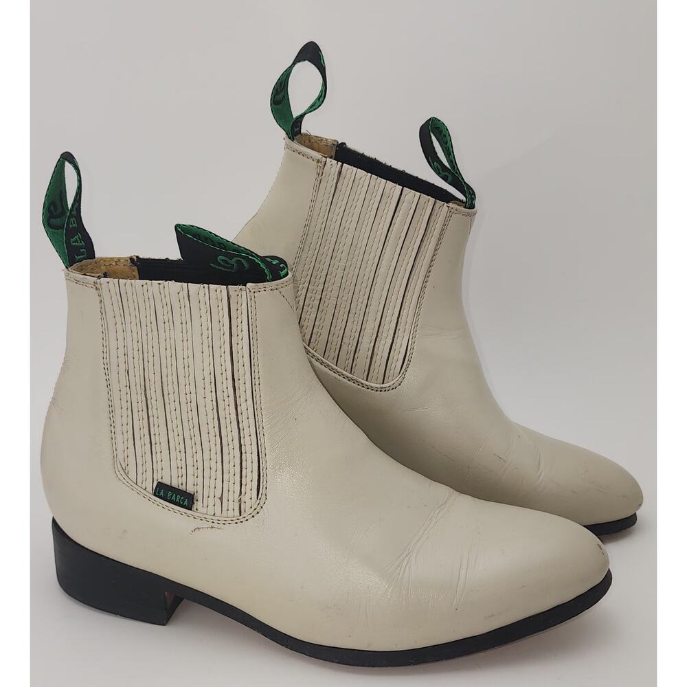 La Barca Boots leather women's 9 cream western ankle Coastal cowgirl western
